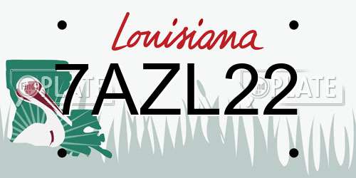 7AZL22 Louisiana License Plate