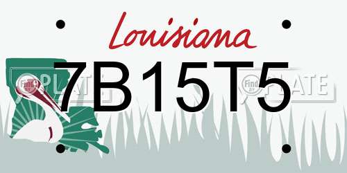 7B15T5 Louisiana License Plate