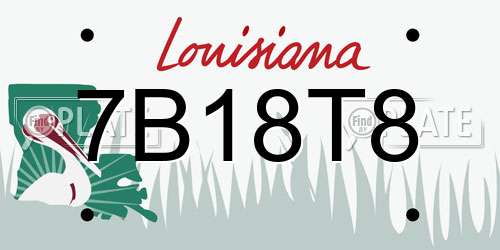 7B18T8 Louisiana License Plate