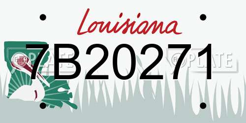 7B20271 Louisiana License Plate
