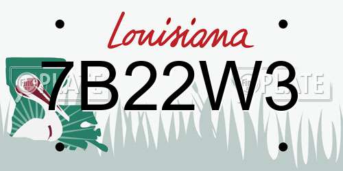 7B22W3 Louisiana License Plate