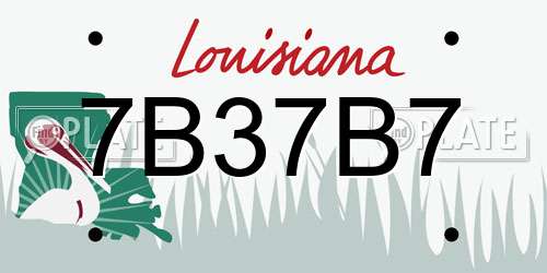 7B37B7 Louisiana License Plate