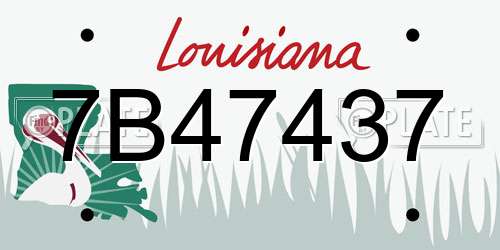 7B47437 Louisiana License Plate