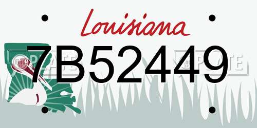 7B52449 Louisiana License Plate