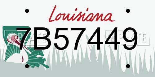 7B57449 Louisiana License Plate