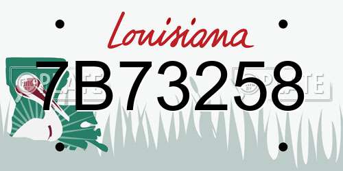 7B73258 Louisiana License Plate