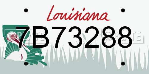 7B73288 Louisiana License Plate