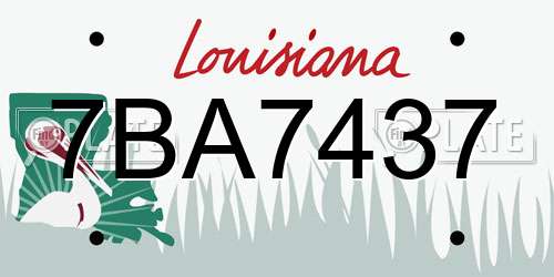 7BA7437 Louisiana License Plate