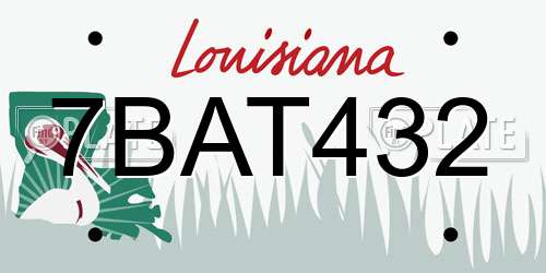 7BAT432 Louisiana License Plate
