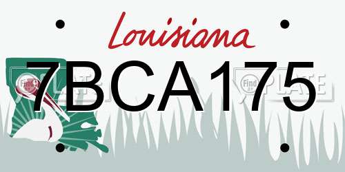 7BCA175 Louisiana License Plate