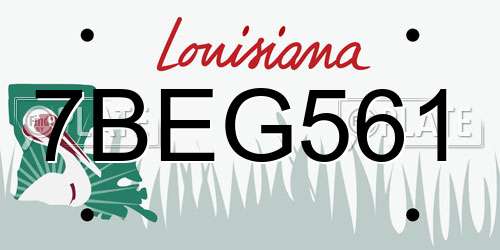 7BEG561 Louisiana License Plate