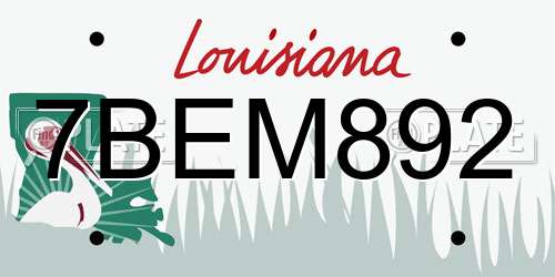 7BEM892 Louisiana License Plate