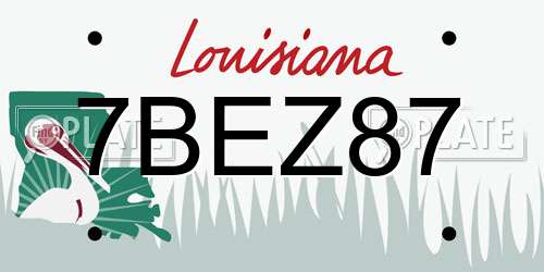 7BEZ87 Louisiana License Plate