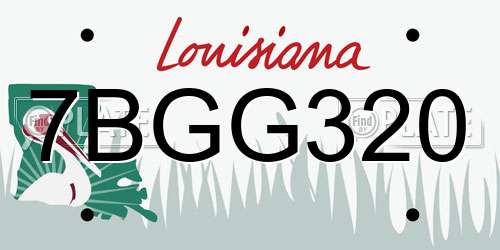 7BGG320 Louisiana License Plate