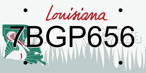 7BGP656 Louisiana License Plate