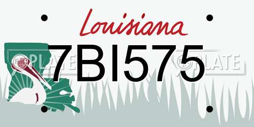 7BI575 Louisiana License Plate