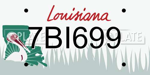 7BI699 Louisiana License Plate