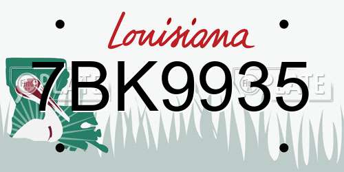 7BK9935 Louisiana License Plate
