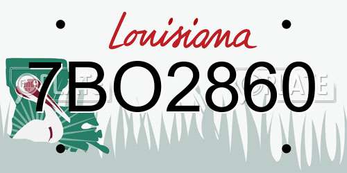 7BO2860 Louisiana License Plate