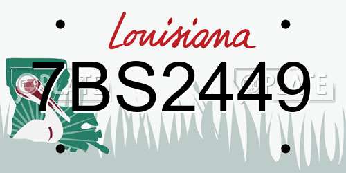 7BS2449 Louisiana License Plate