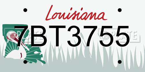 7BT3755 Louisiana License Plate