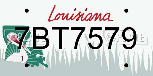 7BT7579 Louisiana License Plate