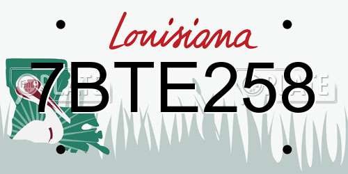 7BTE258 Louisiana License Plate
