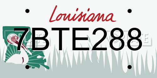 7BTE288 Louisiana License Plate
