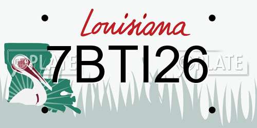 7BTI26 Louisiana License Plate