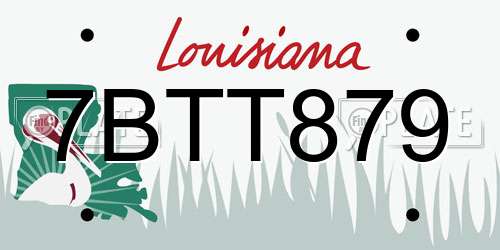 7BTT879 Louisiana License Plate