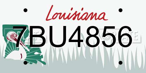 7BU4856 Louisiana License Plate