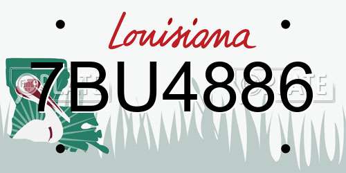 7BU4886 Louisiana License Plate