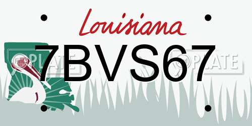 7BVS67 Louisiana License Plate