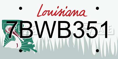 7BWB351 Louisiana License Plate