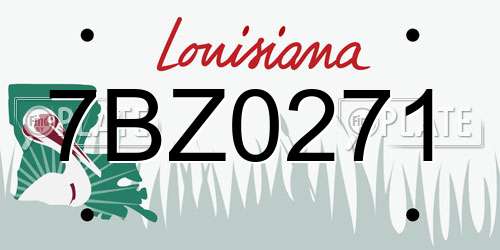 7BZ0271 Louisiana License Plate