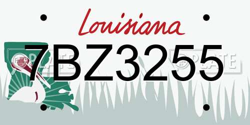 7BZ3255 Louisiana License Plate