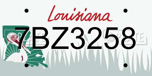 7BZ3258 Louisiana License Plate