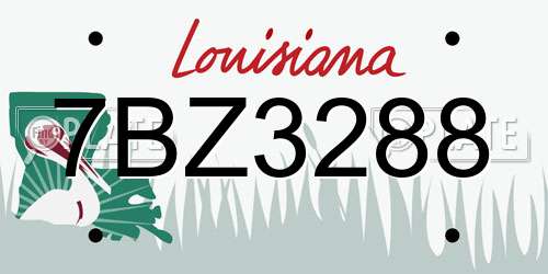 7BZ3288 Louisiana License Plate