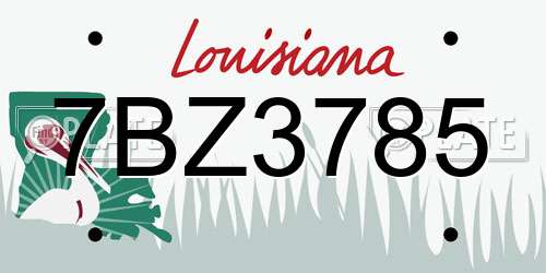 7BZ3785 Louisiana License Plate