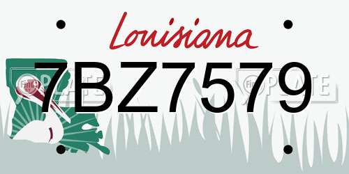 7BZ7579 Louisiana License Plate