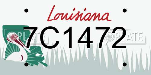 7C1472 Louisiana License Plate