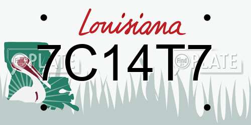 7C14T7 Louisiana License Plate