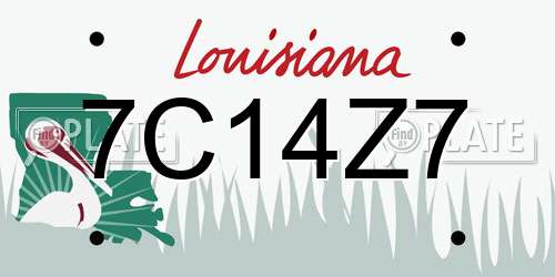 7C14Z7 Louisiana License Plate