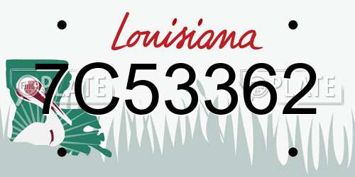 7C53362 Louisiana License Plate