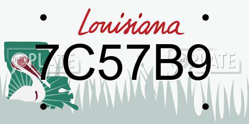 7C57B9 Louisiana License Plate