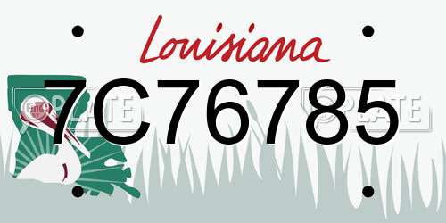 7C76785 Louisiana License Plate