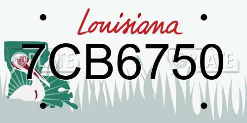 7CB6750 Louisiana License Plate