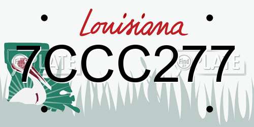 7CCC277 Louisiana License Plate