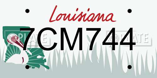 7CM744 Louisiana License Plate