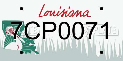 7CP0071 Louisiana License Plate